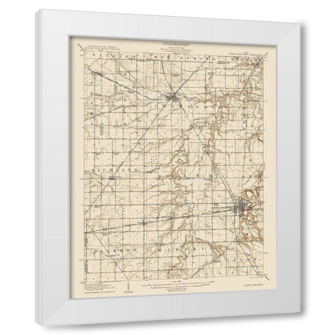 Upper Sandusky Ohio Quad - USGS 1907 White Modern Wood Framed Art Print by USGS