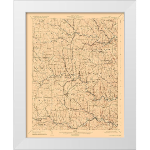 St Clairsville Ohio Quad - USGS 1905 White Modern Wood Framed Art Print by USGS