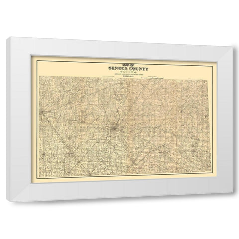 Seneca County Ohio - Woods 1891  White Modern Wood Framed Art Print by Woods