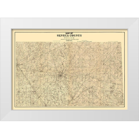 Seneca County Ohio - Woods 1891  White Modern Wood Framed Art Print by Woods