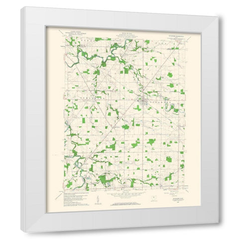 Sycamore Ohio Quad - USGS 1960 White Modern Wood Framed Art Print by USGS