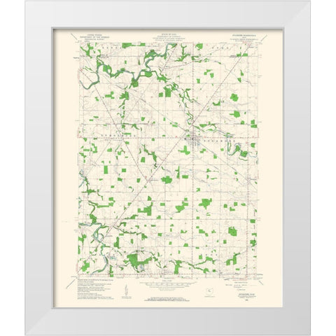 Sycamore Ohio Quad - USGS 1960 White Modern Wood Framed Art Print by USGS