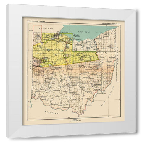 Ohio Indian Cessation - USGPO 1899 White Modern Wood Framed Art Print by USGPO