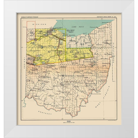 Ohio Indian Cessation - USGPO 1899 White Modern Wood Framed Art Print by USGPO