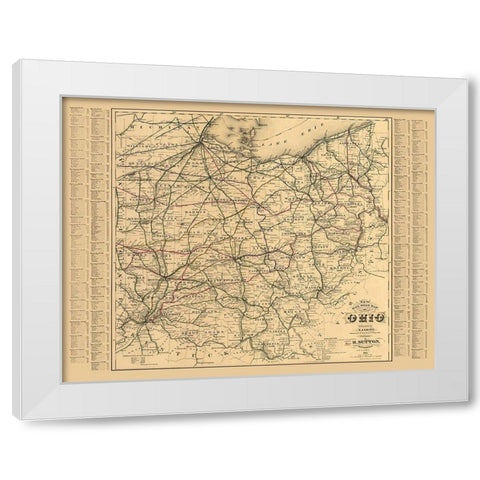 Ohio - Sabine 1882  White Modern Wood Framed Art Print by Sabine