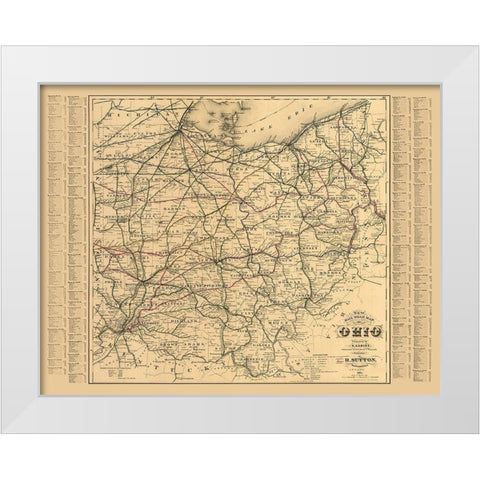 Ohio - Sabine 1882  White Modern Wood Framed Art Print by Sabine