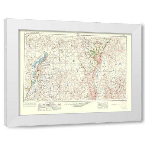 Adel Oregon Quad - USGS 1963 White Modern Wood Framed Art Print by USGS