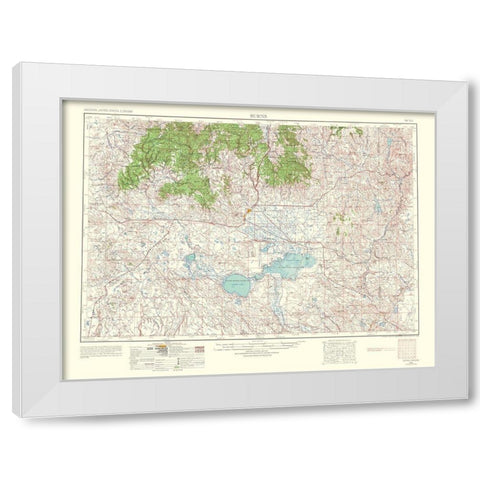 Burns Oregon Quad - USGS 1964 White Modern Wood Framed Art Print by USGS