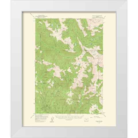 Eagle Cap Oregon Quad - USGS 1961 White Modern Wood Framed Art Print by USGS