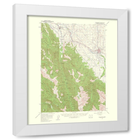 Enterprise Oregon Quad - USGS 1963 White Modern Wood Framed Art Print by USGS