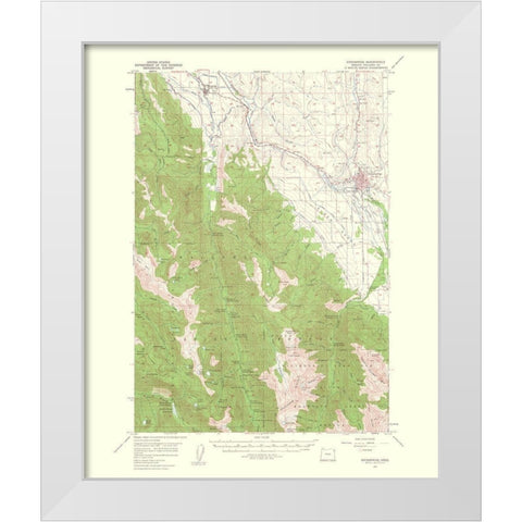 Enterprise Oregon Quad - USGS 1963 White Modern Wood Framed Art Print by USGS