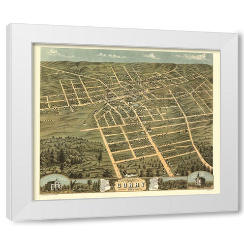 Corry Pennsylvania - Stoner 1870  White Modern Wood Framed Art Print by Stoner