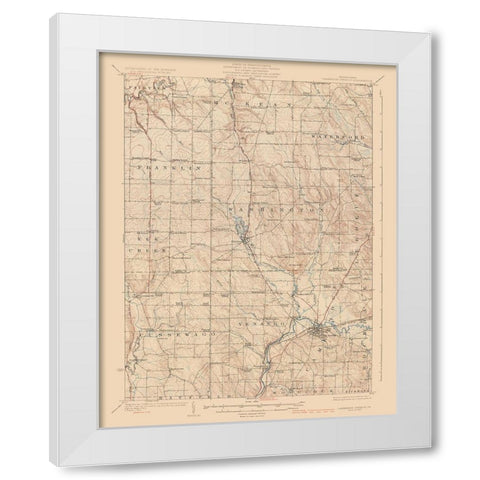 Cambridge Springs Pennsylvania Quad - USGS 1925 White Modern Wood Framed Art Print by USGS