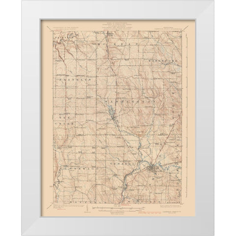 Cambridge Springs Pennsylvania Quad - USGS 1925 White Modern Wood Framed Art Print by USGS