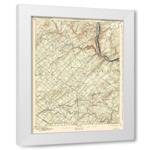 Doylestown Pennsylvania New Jersey Sheet White Modern Wood Framed Art Print by USGS