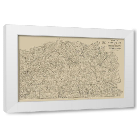 Greene County Pennsylvania - Rainey 1897 White Modern Wood Framed Art Print by Rainey