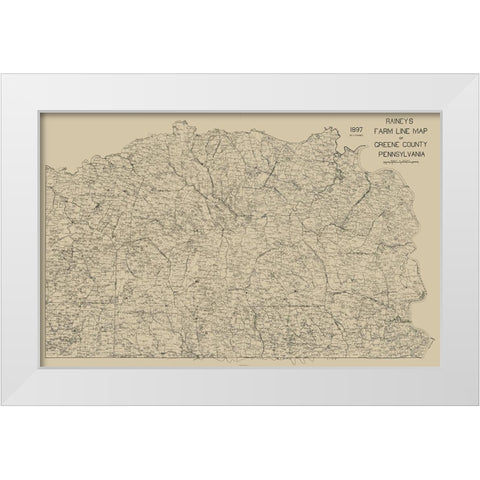 Greene County Pennsylvania - Rainey 1897 White Modern Wood Framed Art Print by Rainey