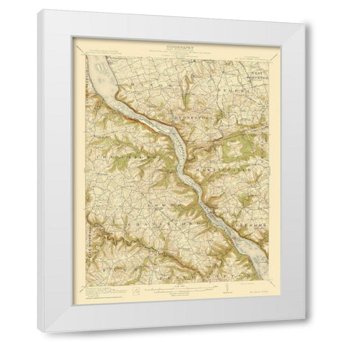 Mccalls Ferry Pennsylvania Quad - USGS 1912 White Modern Wood Framed Art Print by USGS