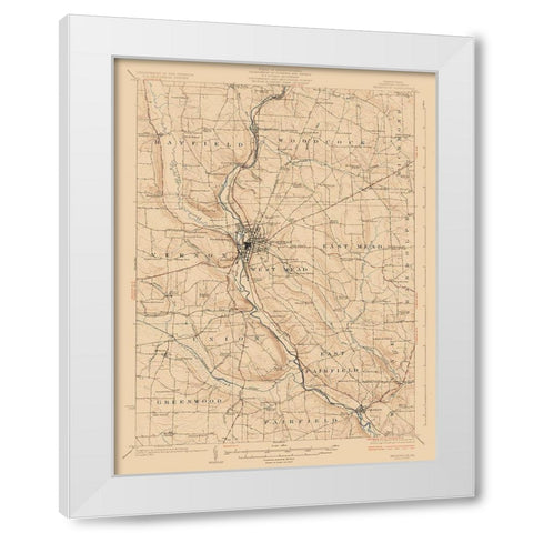 Meadville Pennsylvania Quad - USGS 1923 White Modern Wood Framed Art Print by USGS