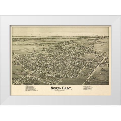 North East Pennsylvania - Fowler 1896  White Modern Wood Framed Art Print by Fowler