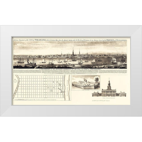 Philadelphia Pennsylvania - Jefferys 1756 White Modern Wood Framed Art Print by Jefferys