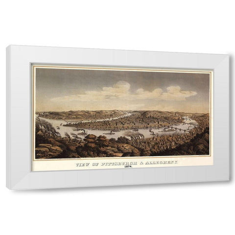 Pittsburgh Pennsylvania - Krebs 1874 White Modern Wood Framed Art Print by Krebs