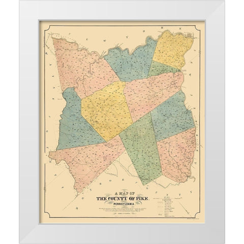 Pike County Pennsylvania - Cross 1856 White Modern Wood Framed Art Print by Cross