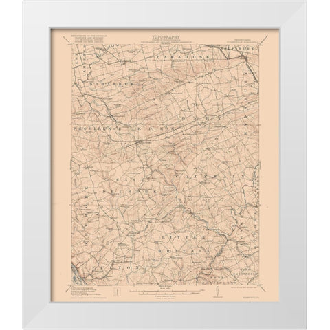Quarryville Pennsylvania Quad - USGS 1912 White Modern Wood Framed Art Print by USGS