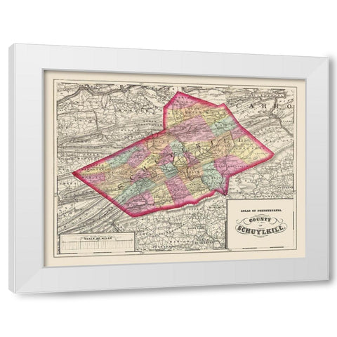 Schuylkill Pennsylvania - Walling 1872 White Modern Wood Framed Art Print by Walling