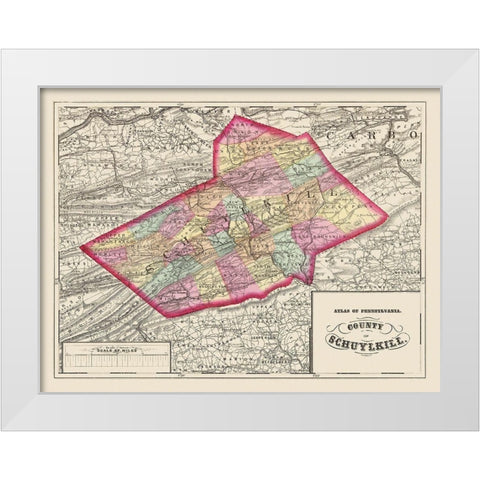 Schuylkill Pennsylvania - Walling 1872 White Modern Wood Framed Art Print by Walling
