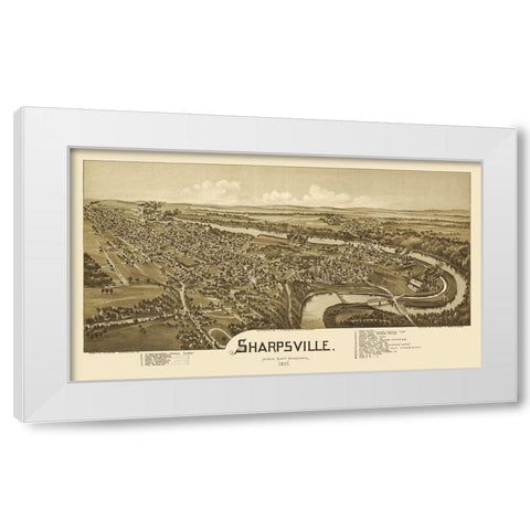 Sharpsville Pennsylvania - Fowler 1901  White Modern Wood Framed Art Print by Fowler