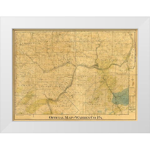 Warren County Pennsylvania - Brakenridge 1900 White Modern Wood Framed Art Print by Brakenridge