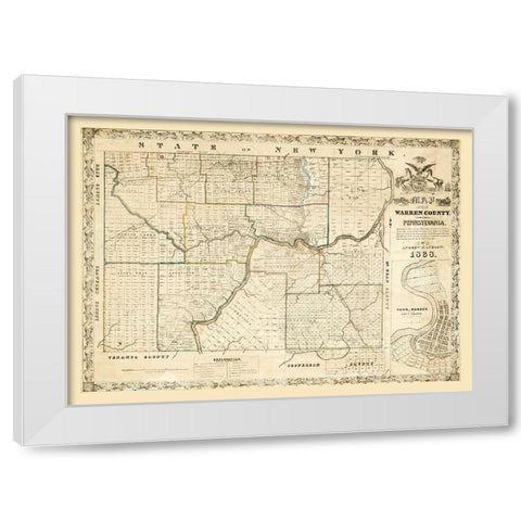Warren County Pennsylvania - Ludlow 1838 White Modern Wood Framed Art Print by Ludlow
