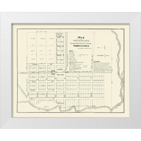 Wattsburg Pennsylvania - Baker 1836  White Modern Wood Framed Art Print by Baker