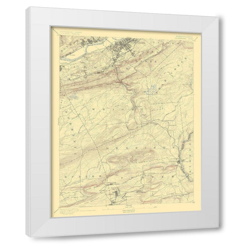 WilkesBarre Pennsylvania Sheet - USGS 1891 White Modern Wood Framed Art Print by USGS