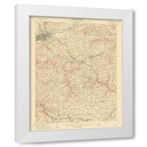 York Pennsylvania Quad - USGS 1910 White Modern Wood Framed Art Print by USGS