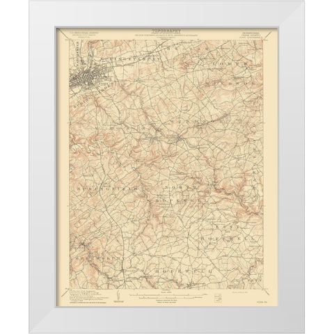 York Pennsylvania Quad - USGS 1910 White Modern Wood Framed Art Print by USGS