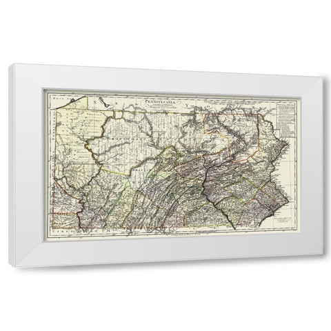 Pennsylvania - Bohn 1797 White Modern Wood Framed Art Print by Bohn
