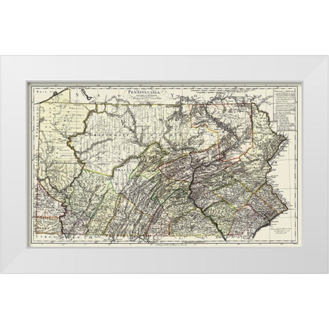 Pennsylvania - Bohn 1797 White Modern Wood Framed Art Print by Bohn