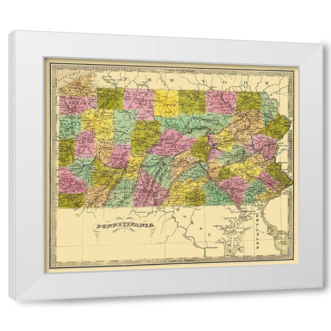 Pennsylvania - Greenleaf 1840 White Modern Wood Framed Art Print by Greenleaf