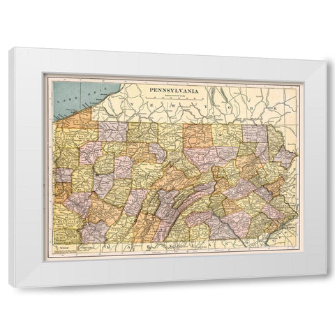 Pennsylvania - Hammond 1903  White Modern Wood Framed Art Print by Hammond