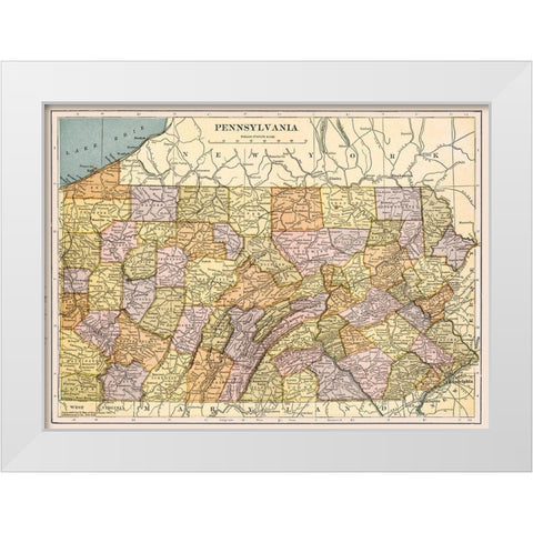 Pennsylvania - Hammond 1903  White Modern Wood Framed Art Print by Hammond