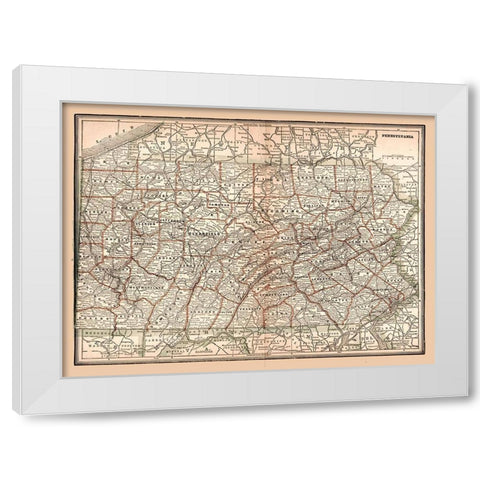Pennsylvania -1894 White Modern Wood Framed Art Print by Unknown