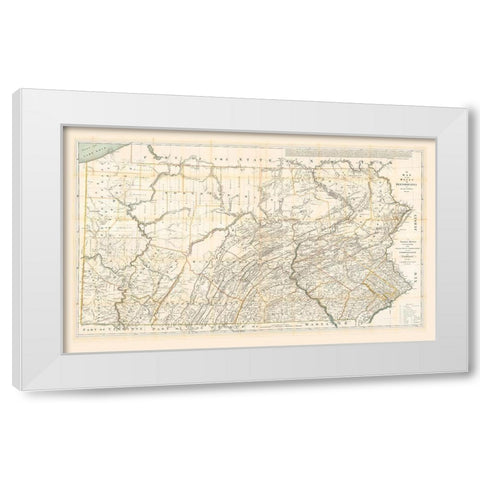 Pennsylvania - Howell 1792  White Modern Wood Framed Art Print by Howell