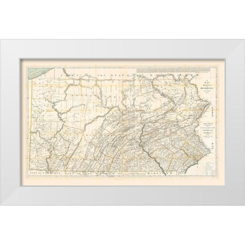 Pennsylvania - Howell 1792  White Modern Wood Framed Art Print by Howell