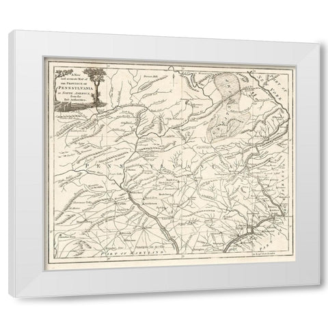 Pennsylvania -1780 White Modern Wood Framed Art Print by Unknown