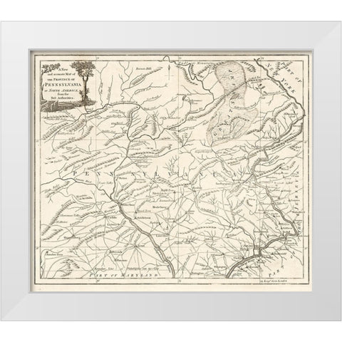 Pennsylvania -1780 White Modern Wood Framed Art Print by Unknown