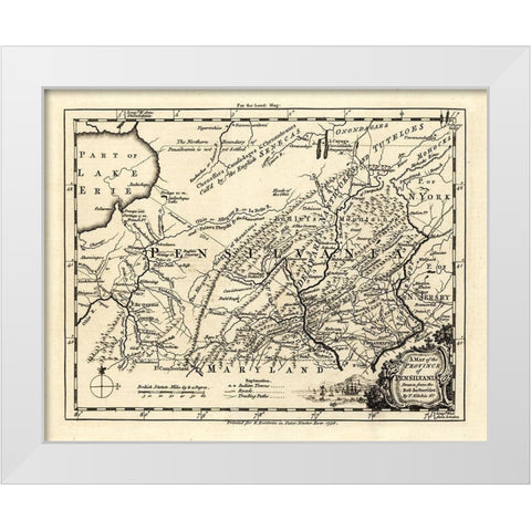 Pennsylvania - Kitchin 1756  White Modern Wood Framed Art Print by Kitchin
