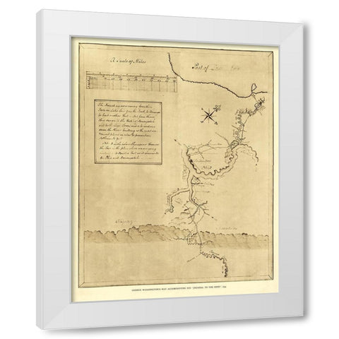Pennsylvania - Washington 1754  White Modern Wood Framed Art Print by Washington