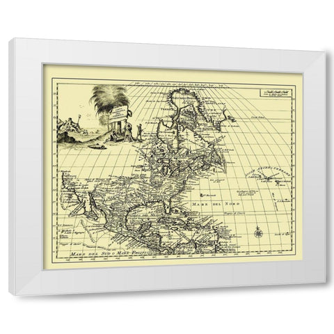 North America - 1750 White Modern Wood Framed Art Print by Unknown